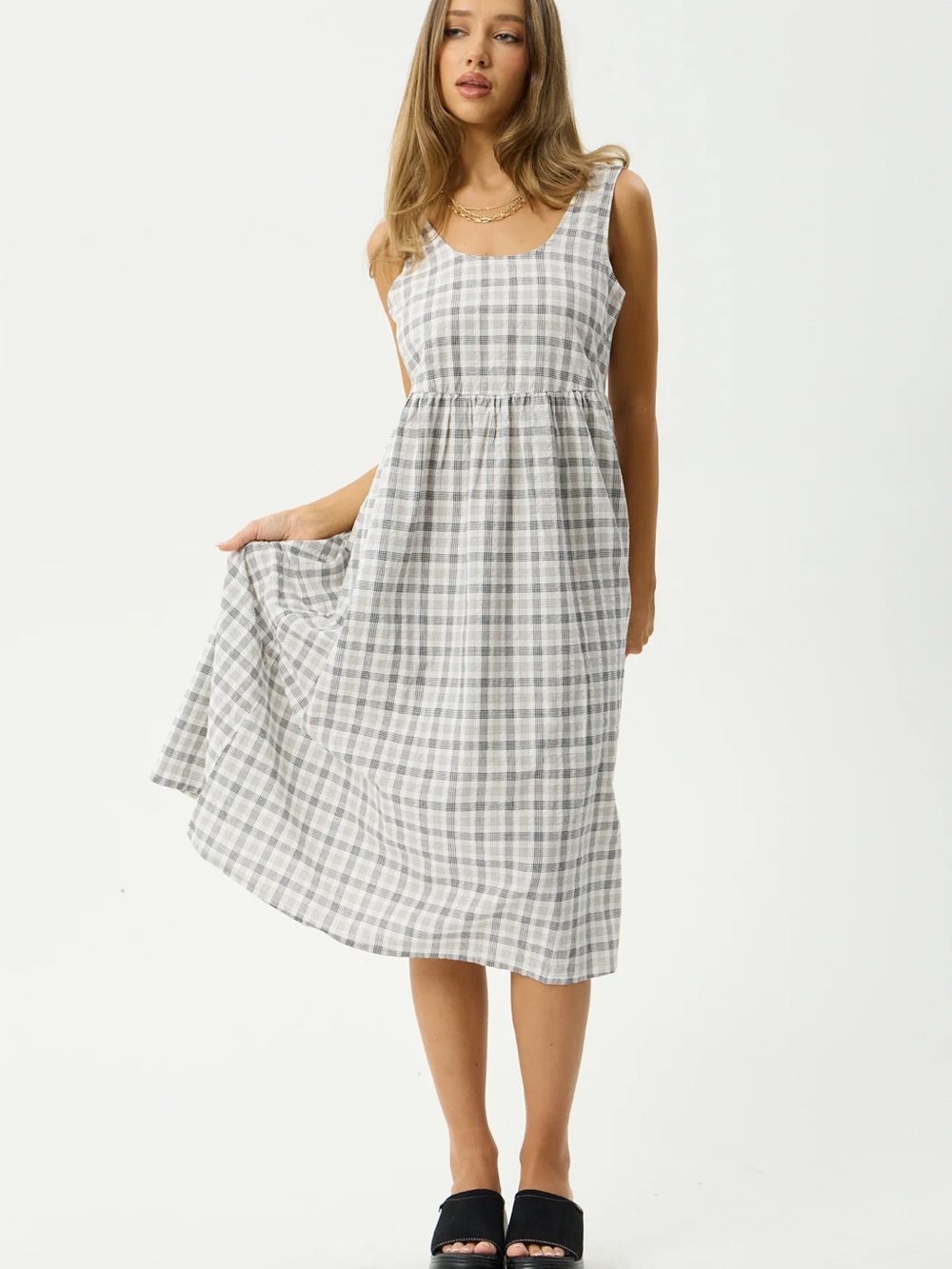 AFENDS Leo Seersucker Midi Dress